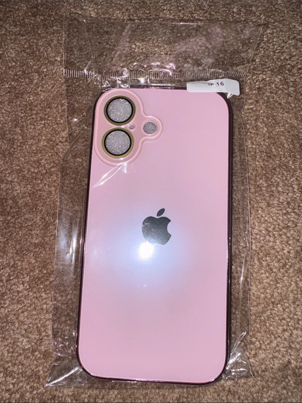 iPhone 16 Apple Pink Phone Case with Silver Logo